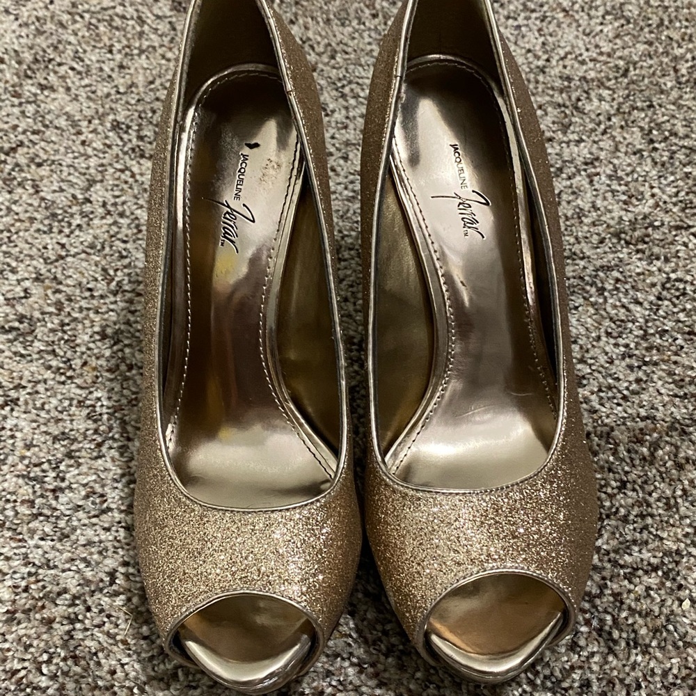 Gold high heels
